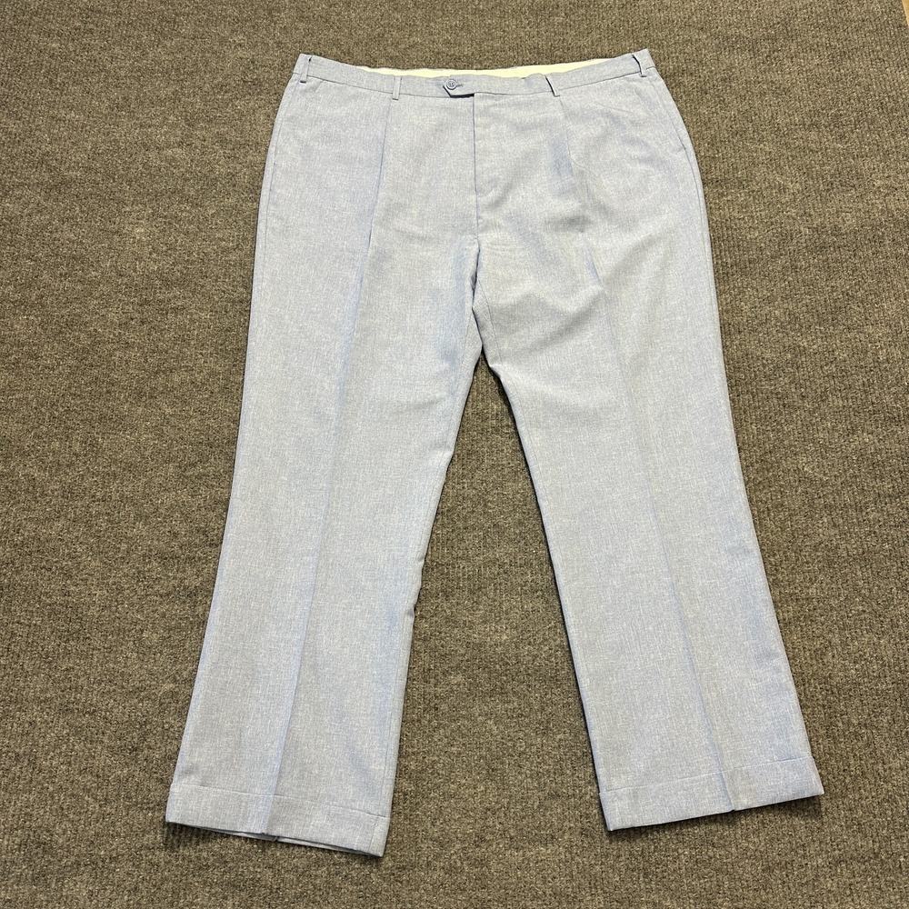 Pronti Collection by Phita Mens Pants Size‎ 46x32 Blue Pleated Front High Rise
